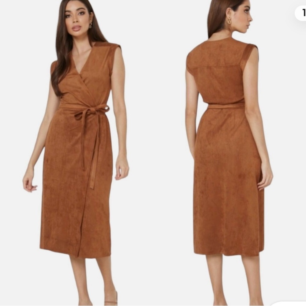 NWT BANANA REPUBLIC Vegan Suede Wrap Dress